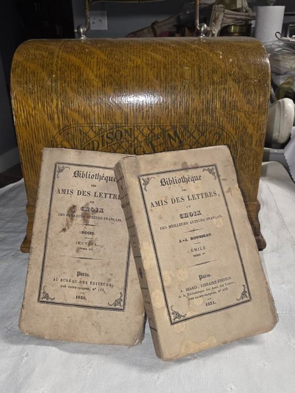 Antique 1830 French Rag Paper Book Shabby Chic Cottagecore European Home Decor